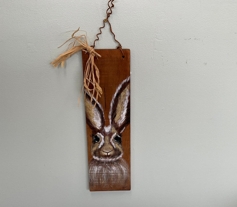 Hand painted rabbit on wood