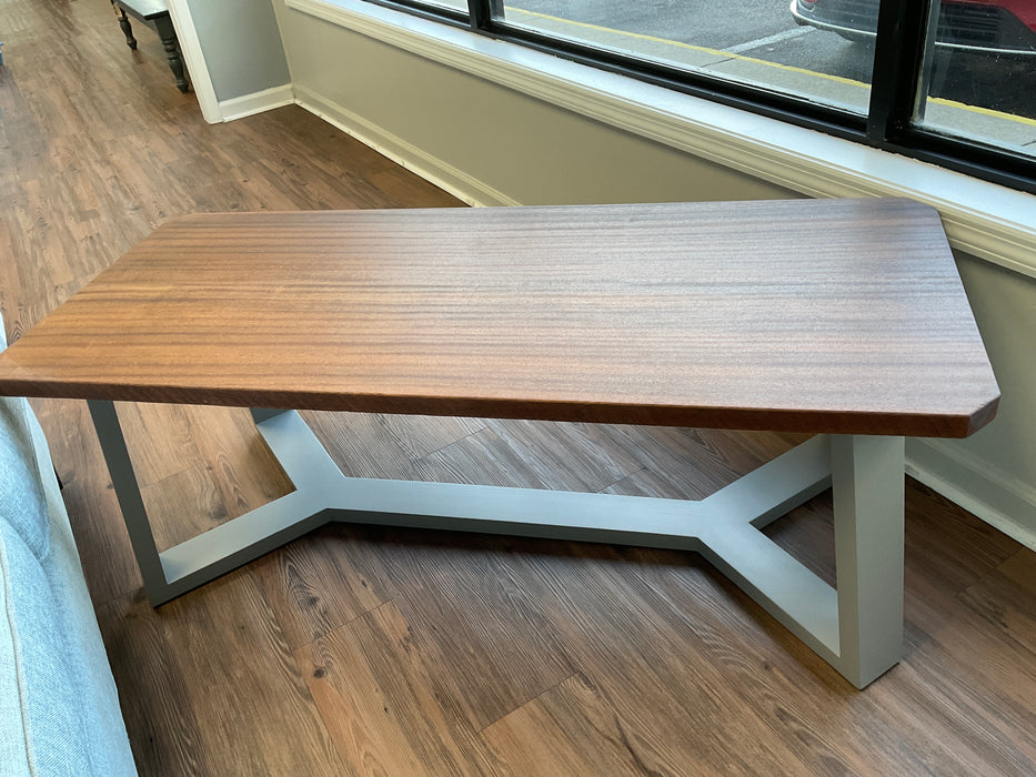 Sapele top rectangular coffee table - y frame