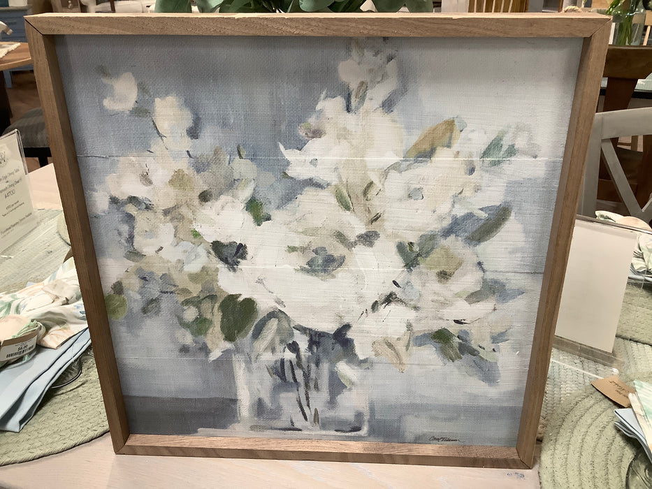 Walnut framed print - Coastal Blossoms