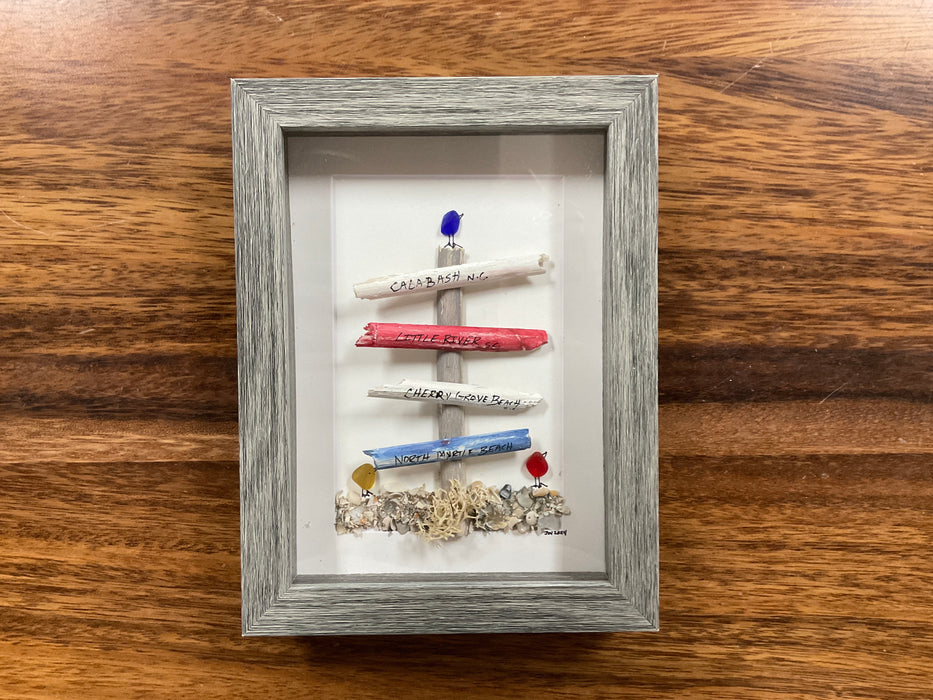 Sea glass framed art 5”x7”