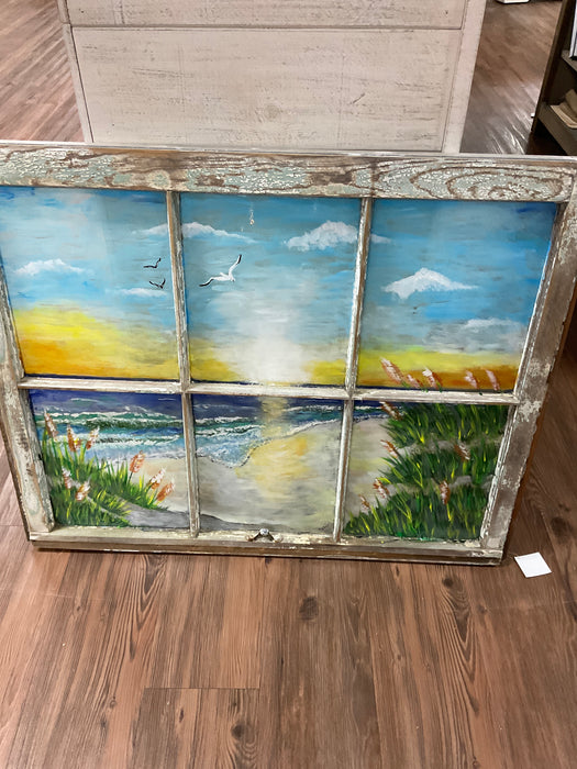 Beach window scene