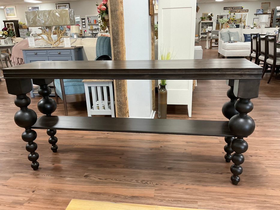 Black stained ball leg console