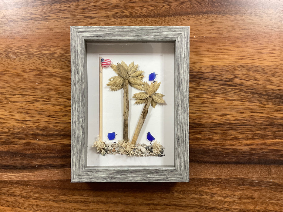 Sea glass framed art 5”x7”