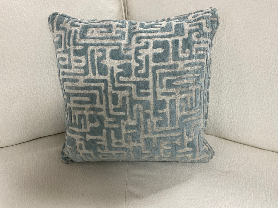 Throw pillow - blue and light gray