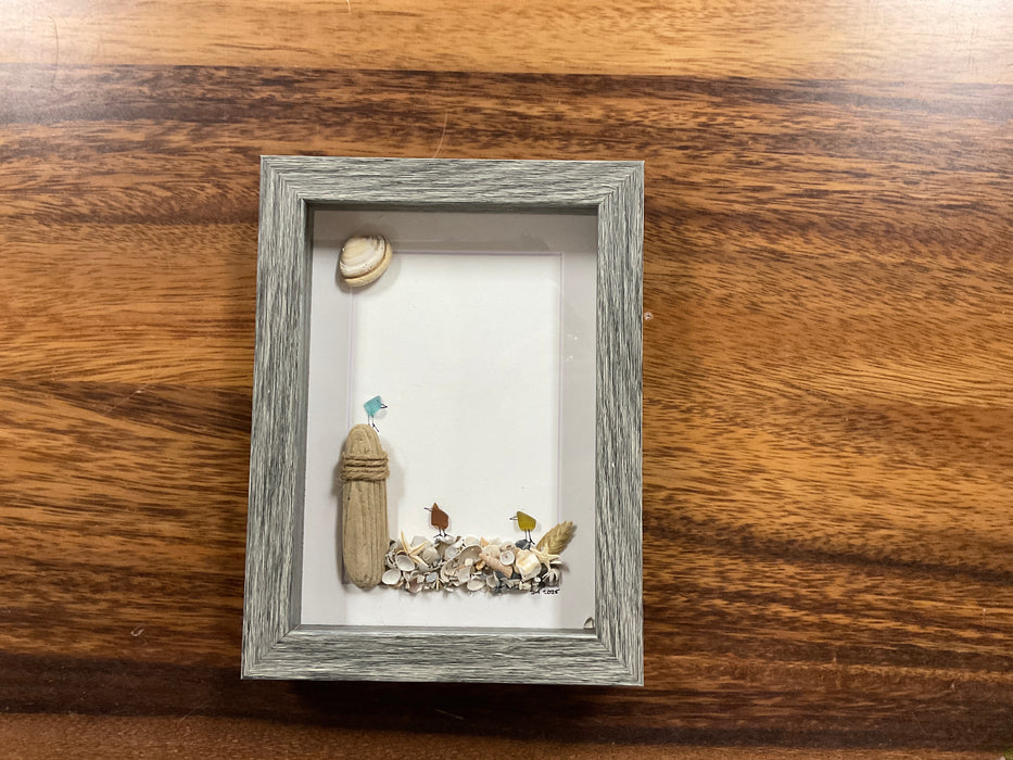 Sea glass framed art 5”x7”