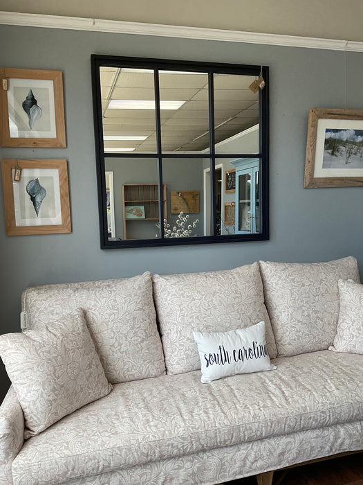 6 pane framed mirror