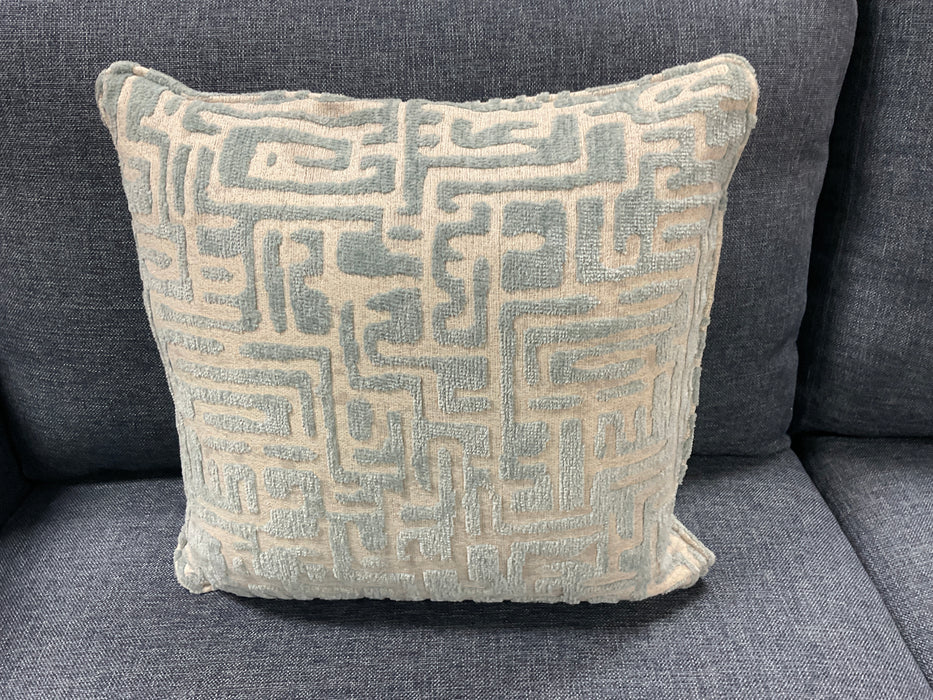 Throw pillow - blue and light gray
