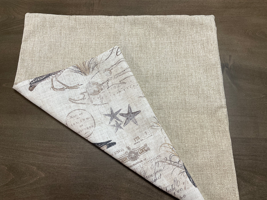 Throw pillow -  script beach birds
