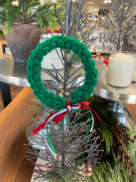Knitted Christmas Wreath Ornament