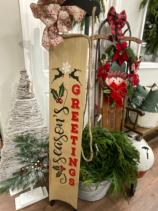 Wood Sled w/Christmas Decor