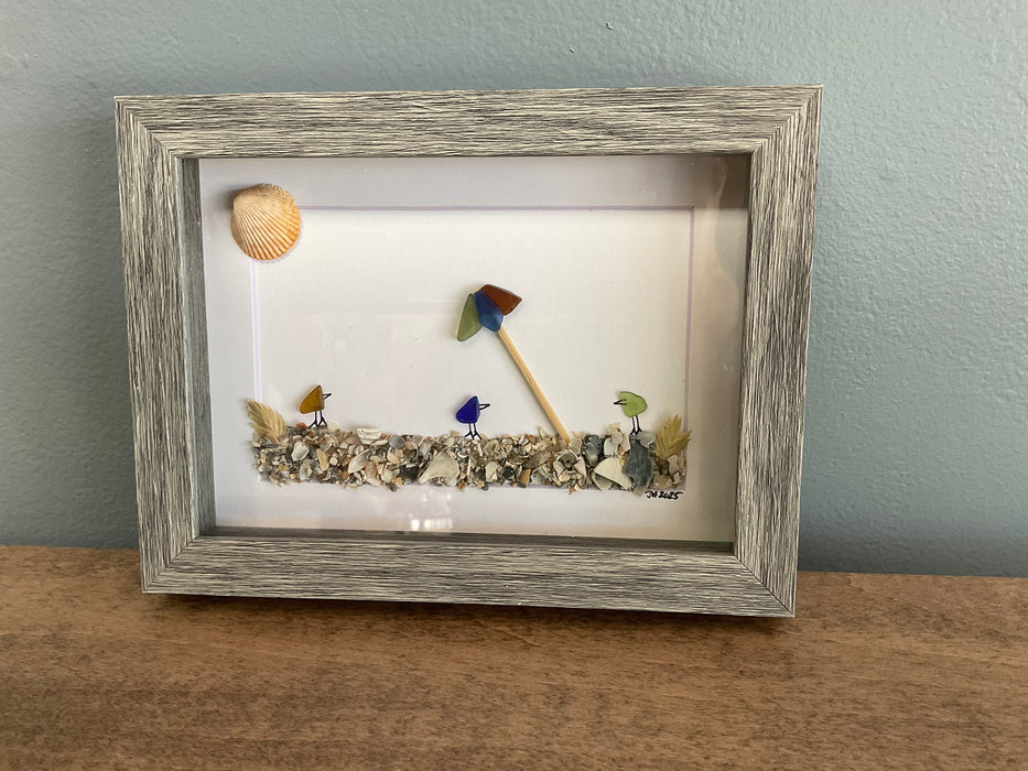 Sea glass framed art 5”x7”