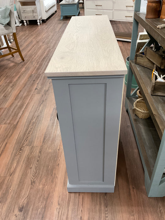 Console Gray with Oak Top