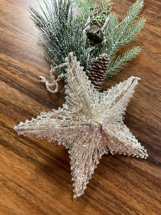 Glitter jute star ornament