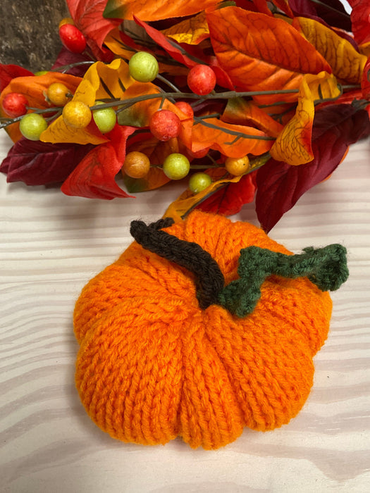 Hand knitted pumpkin