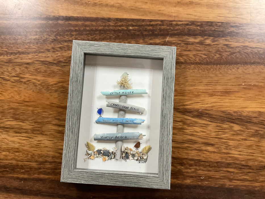 Sea glass framed art 5”x7”