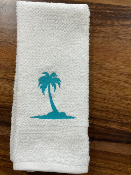 Embroidered Hand Towel Palm Tree