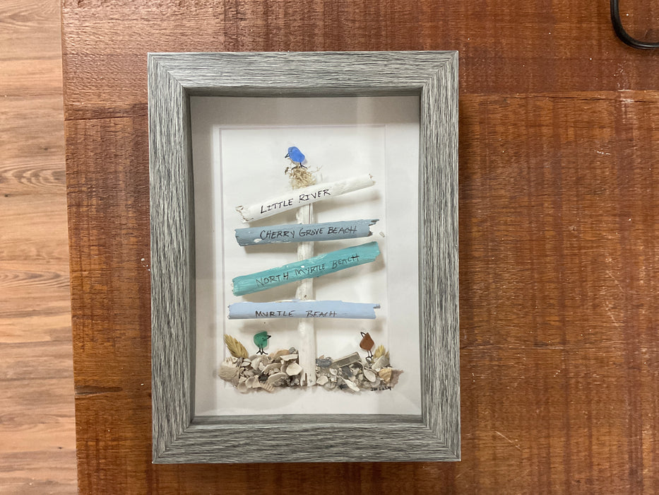 Sea glass framed art 5”x7”