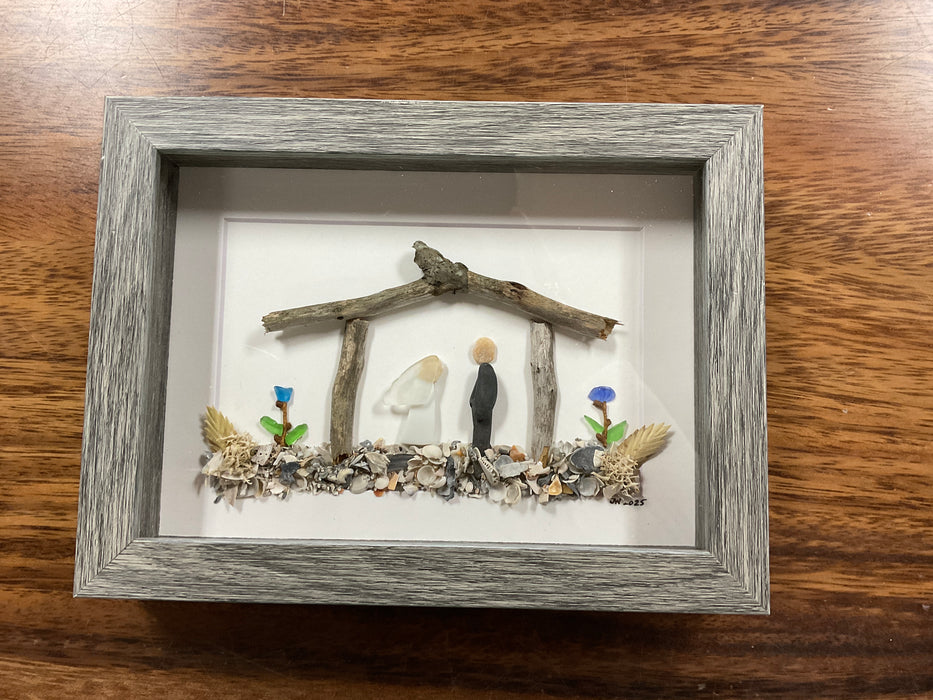 Sea glass framed art 5”x7”