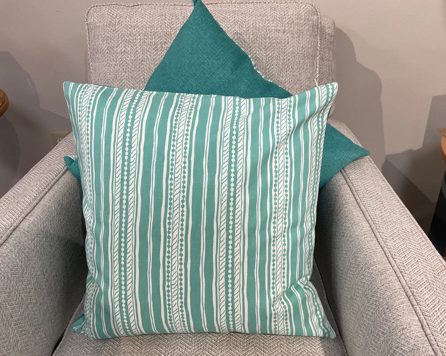 Throw pillows - aqua print