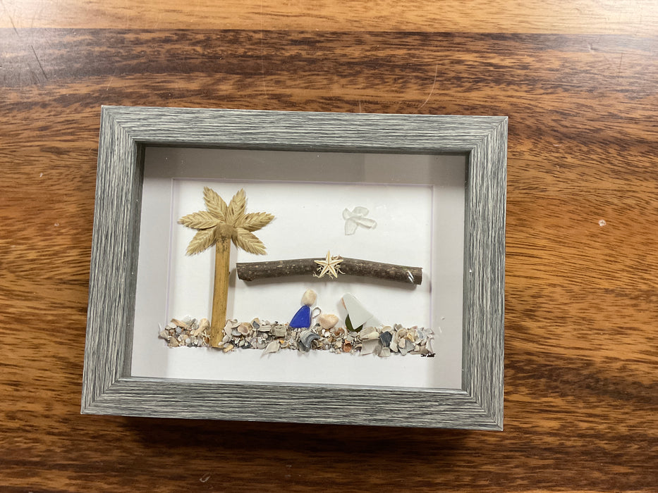 Christmas sea glass art