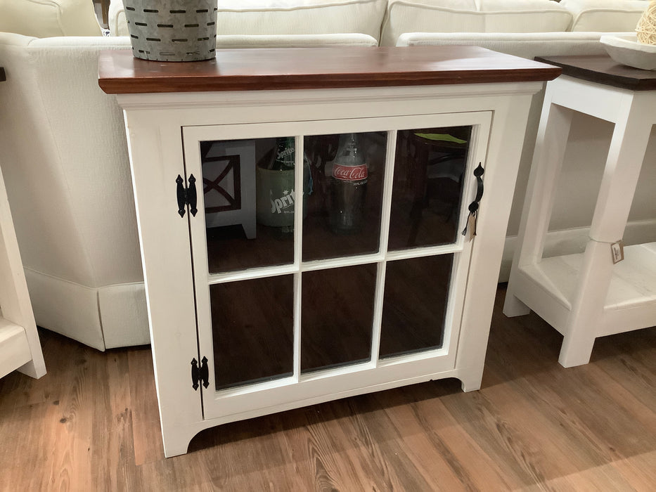 Single Door Window Cabinet - white