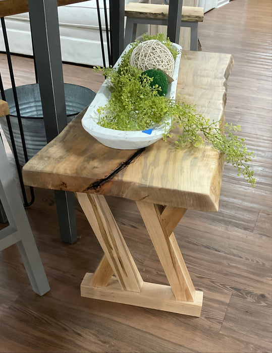 Live edge bench - maple