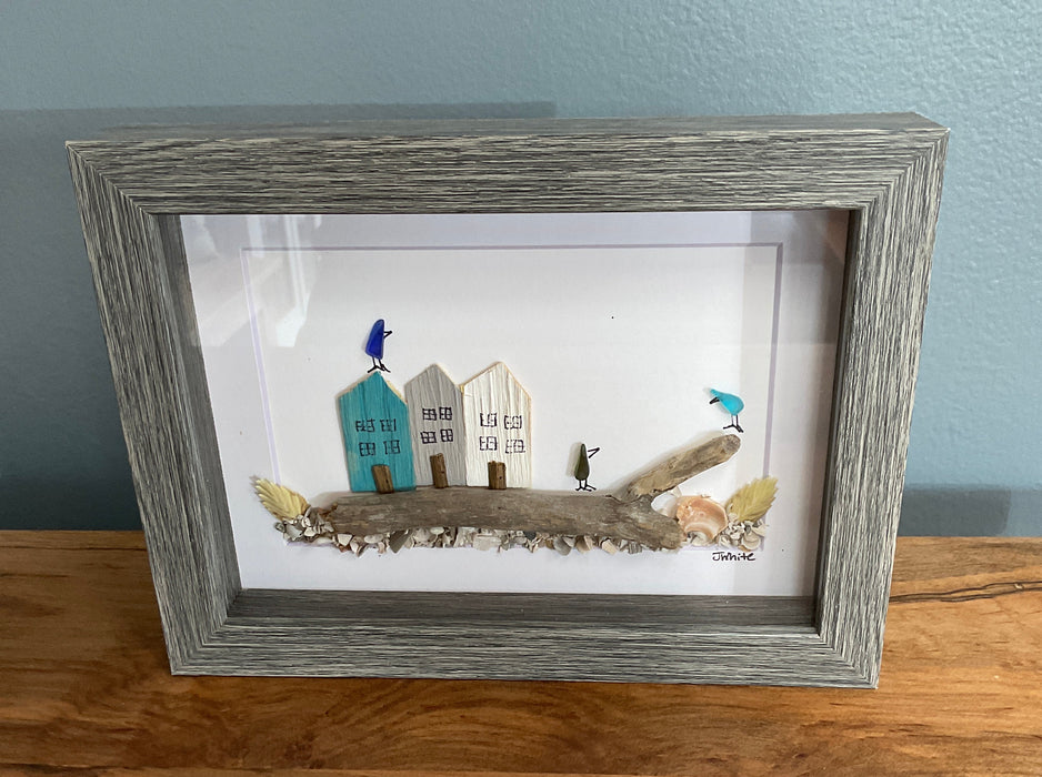 Sea glass framed art 5”x7”