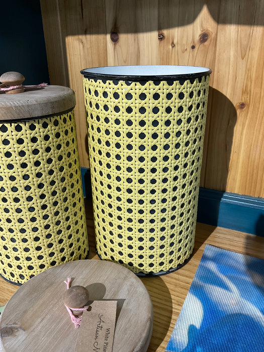 Open Weave Cane Canister