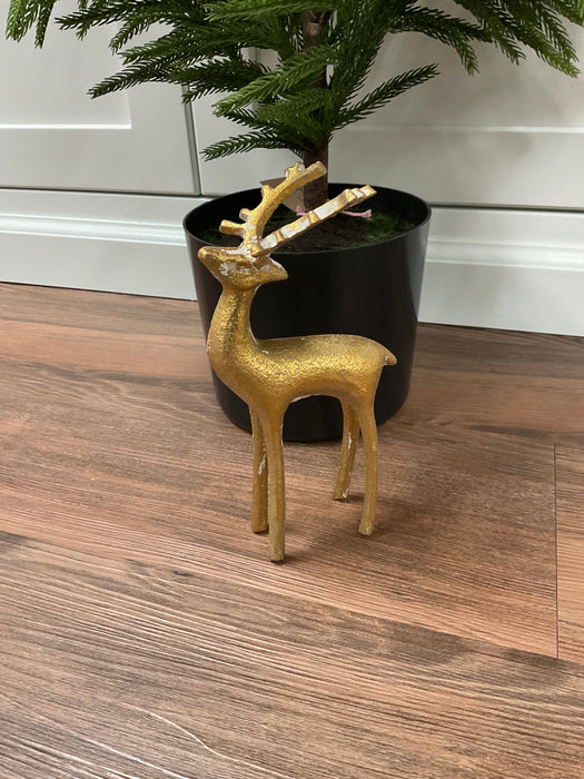 Golden Reindeer Figurine