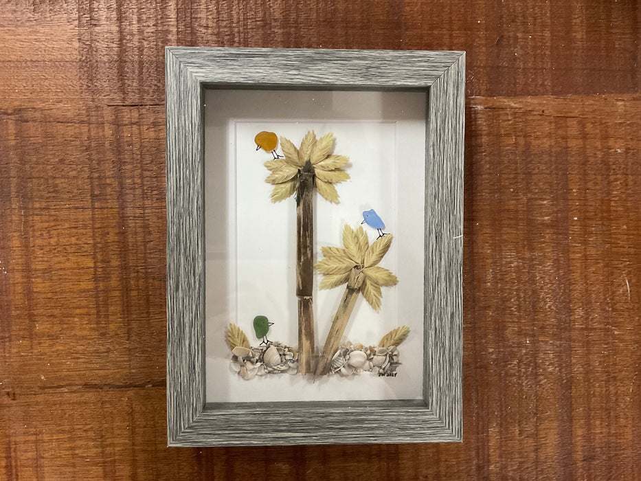 Sea glass framed art 5”x7”