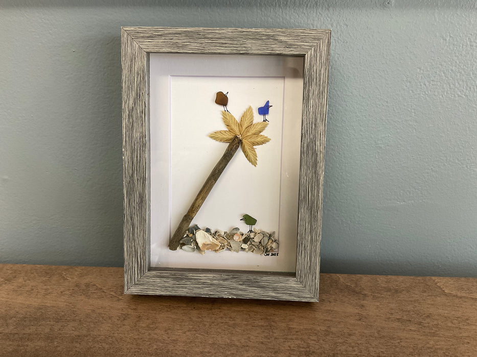 Sea glass framed art 5”x7”