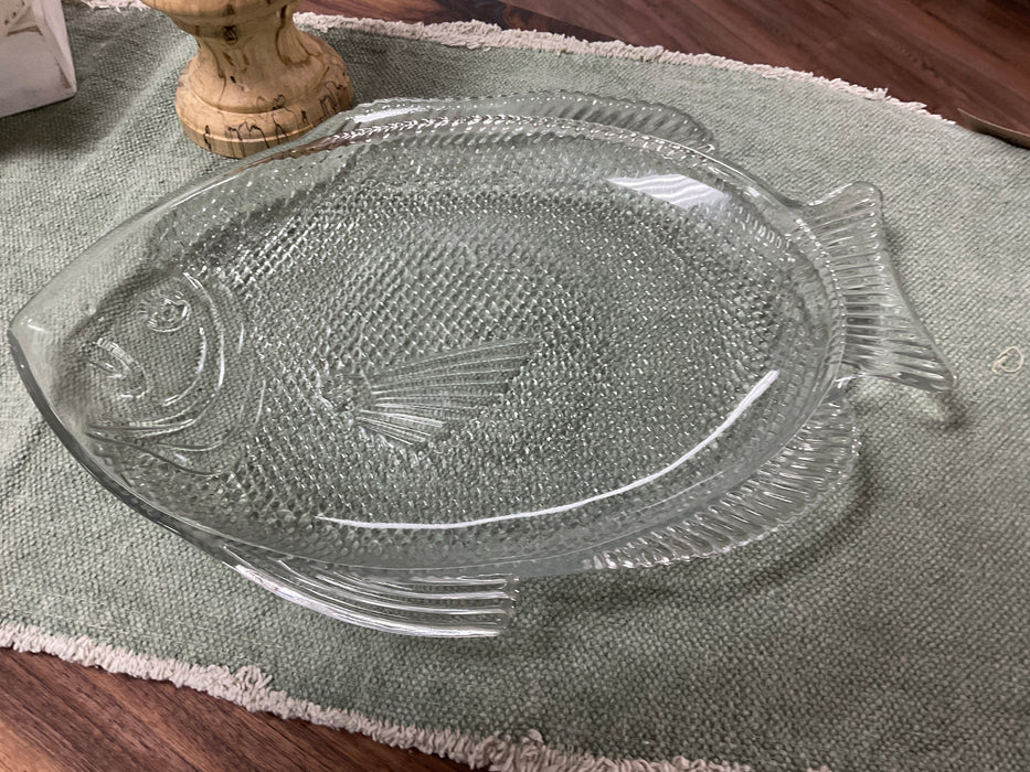 Oval Glass Fish Serving Platter