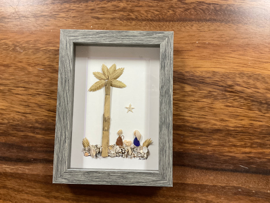 Christmas sea glass art