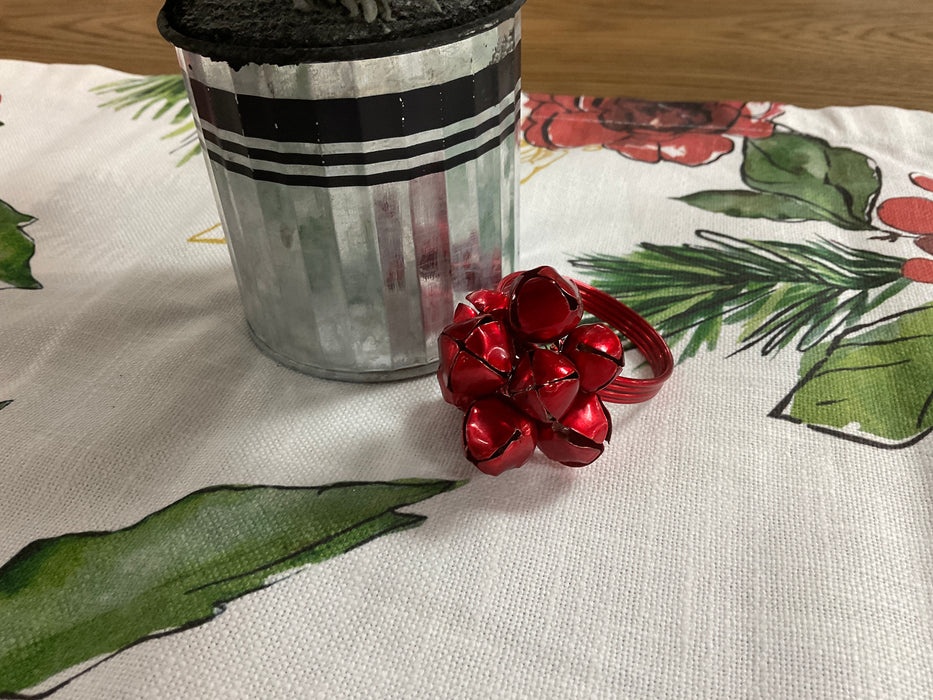 Red jingle bells cluster napkin ring