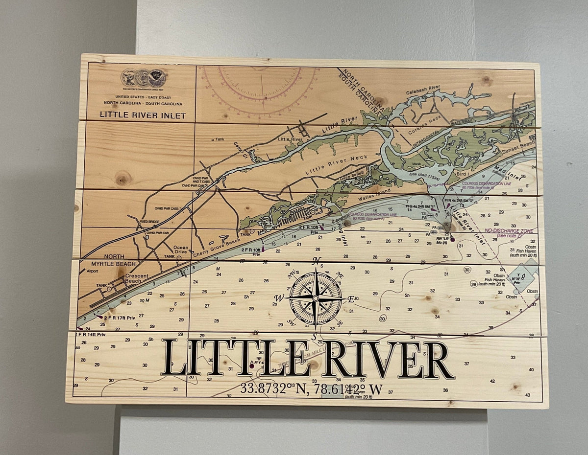 Wood Pallet Map - Little River — White Pine Artisan Market