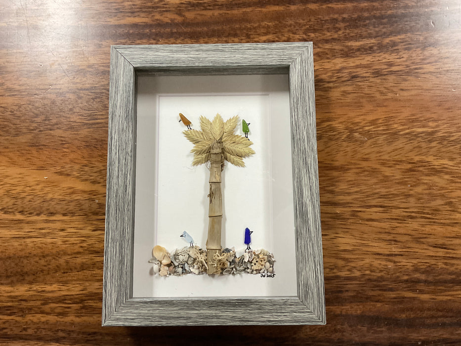 Sea glass framed art 5”x7”