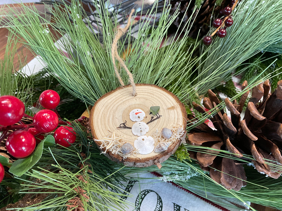 Tree cookie sea glass Ornament