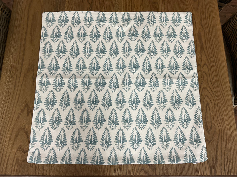 Blue and white print pillow cover