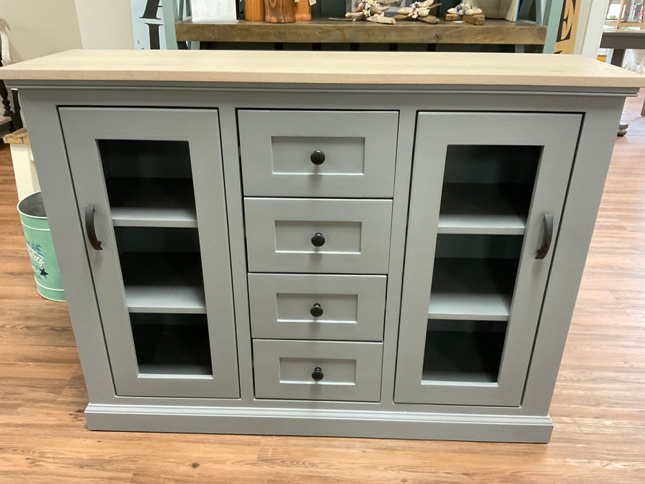 Console Gray with Oak Top