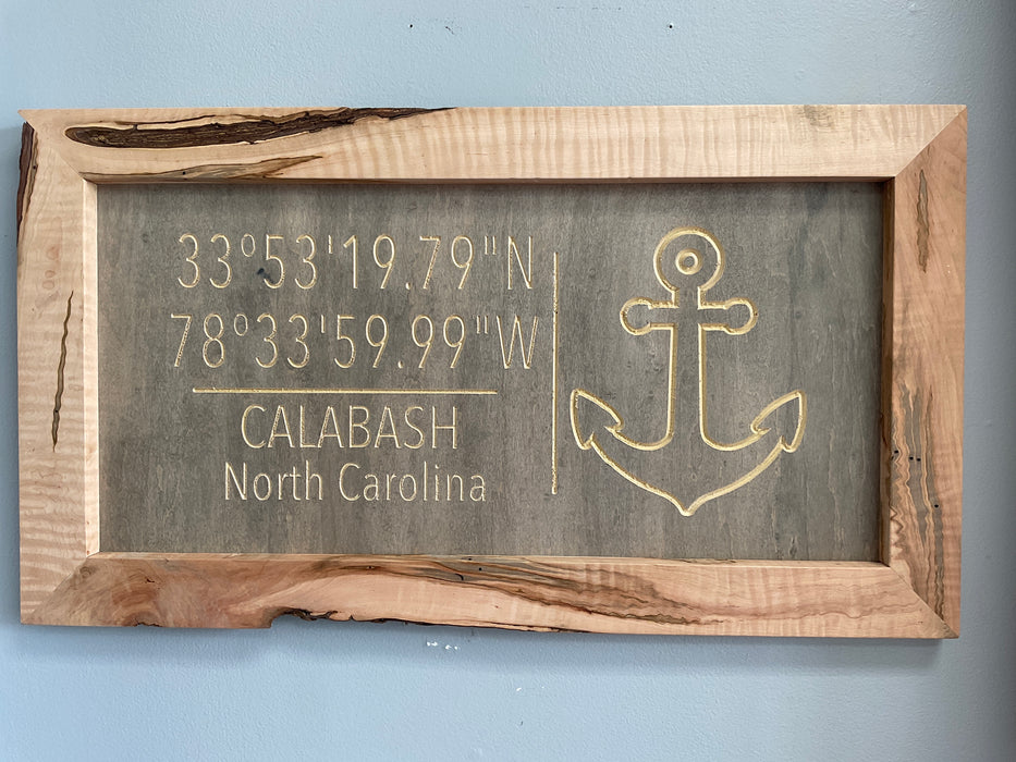 Wood coordinate sign - Calabash