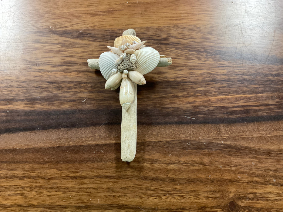 Driftwood shell cross