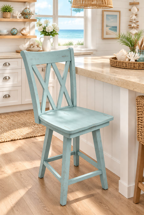 Counter Stool - Swivel Double X Back