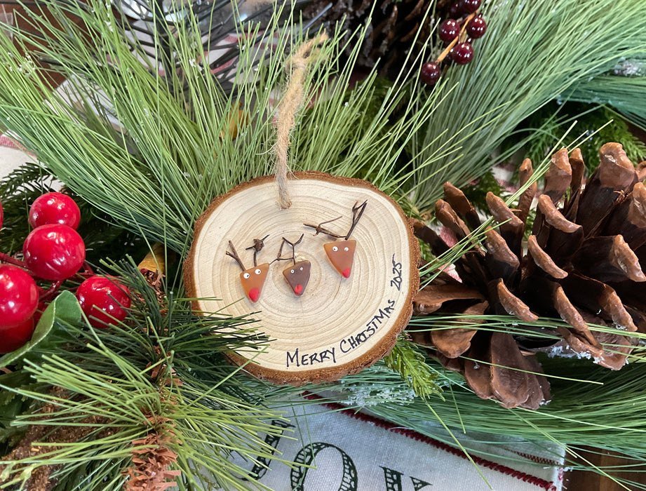 Tree cookie sea glass Ornament
