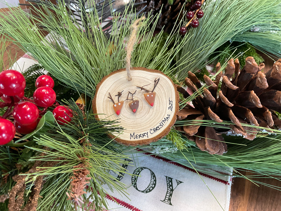 Tree cookie sea glass Ornament