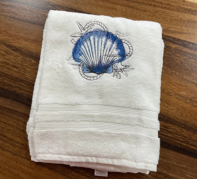 Bath towel -  Shell in blue