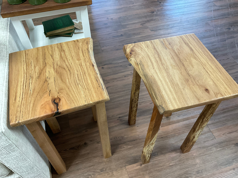 Live Edge End Table - White Oak