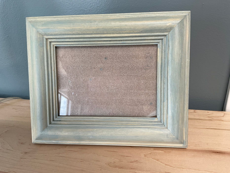 Wood picture frame - aqua green