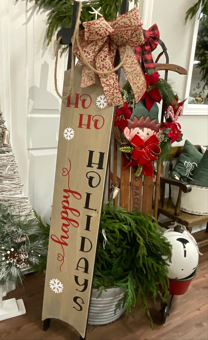 Wood Sled w/Christmas Decor