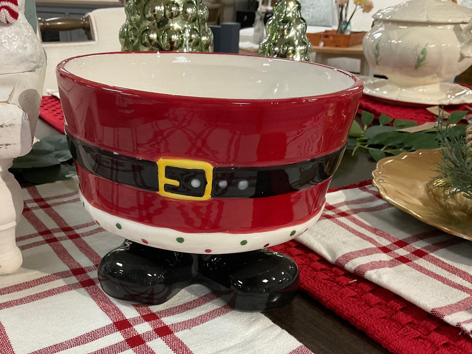 Santa Footed Bowl