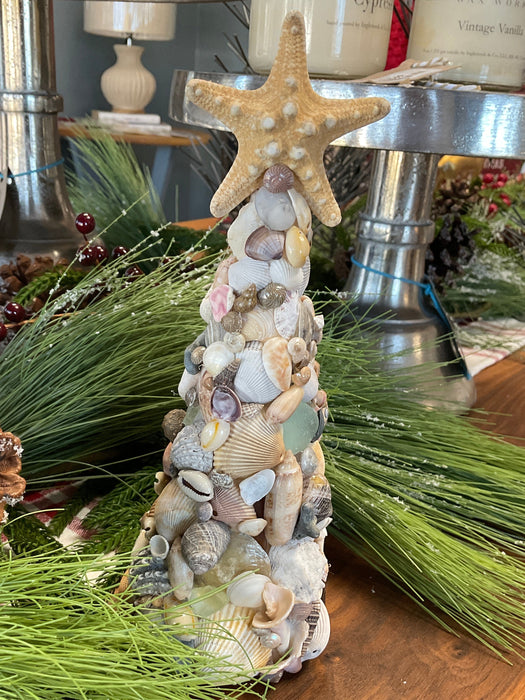 Seashell Christmas Trees w/knobby starfish